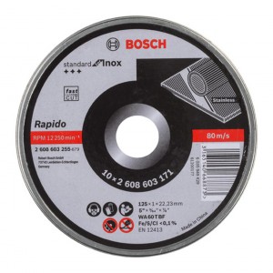 Diskas pjovimo BOSCH Rapido Standard for Inox 125x1,0x22,2 mm WA60T BF