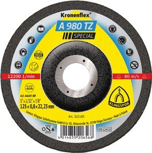 KLINGSPOR Special diskas pjovimo 125 x 0,8 x 22,2 mm A980TZ inox