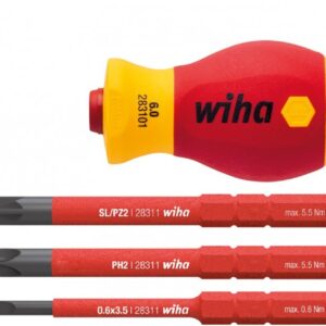 Wiha 283101 SlimVario Stubby VDE 1000V atsuktuvas su izoliuotais antgaliais 4 vnt.