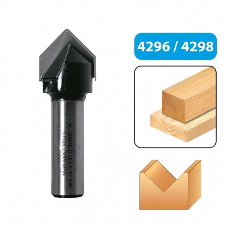 Leman 4298 freza medienai 10 mm 90 laipsnių