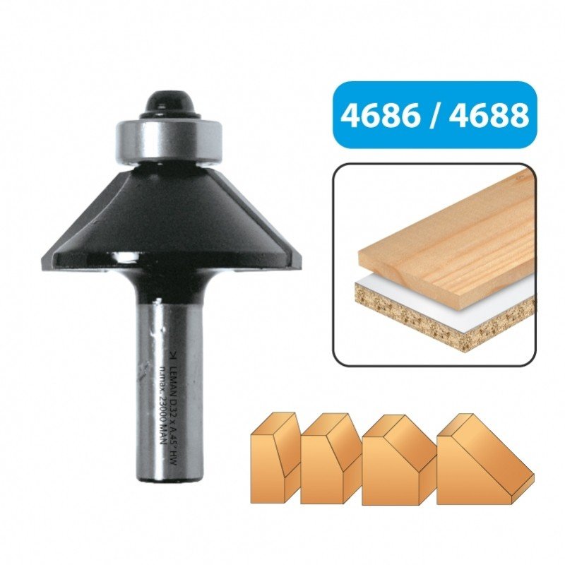 Leman 4688 freza medienai 32 mm 45 laipsnių