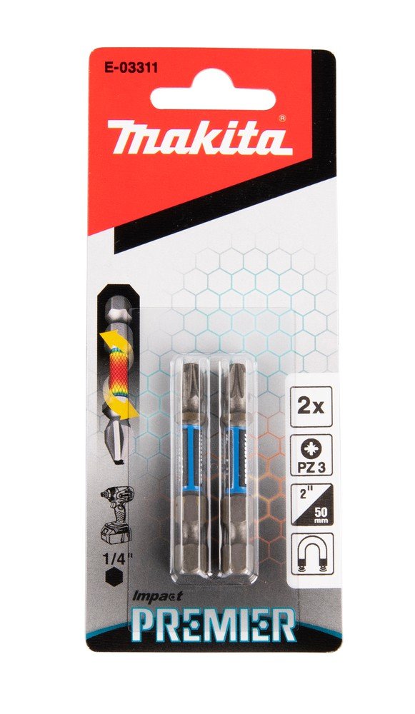 Makita E-03311 Impact Premier sukimo antgalis PZ3 x 50 mm 2 vnt.