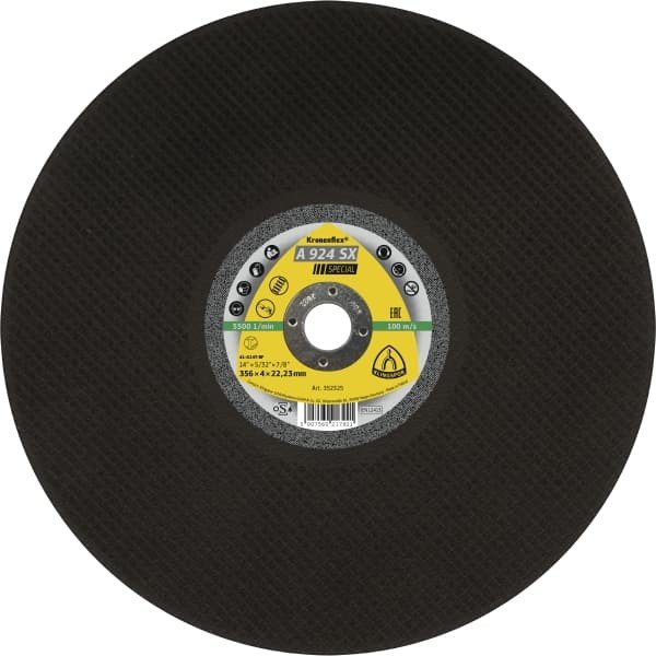 KLINGSPOR Special diskas pjovimo 355 x 4,0 x 25,4 mm A924SX