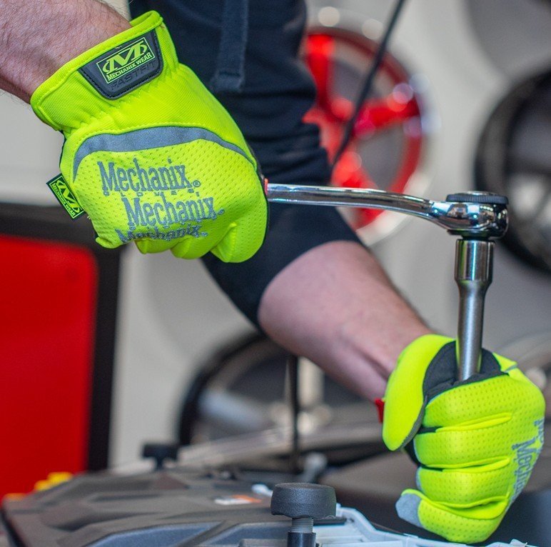 MECHANIX BFF-01-011 FastFit HiViz darbo pirštinės universalios liumisencinės XL dydis