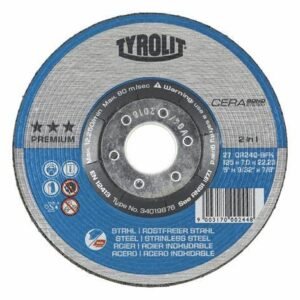 TYROLIT Premium CERAbond diskas šlifavimo 125x7,0x22,2 mm CR24Q-BFK