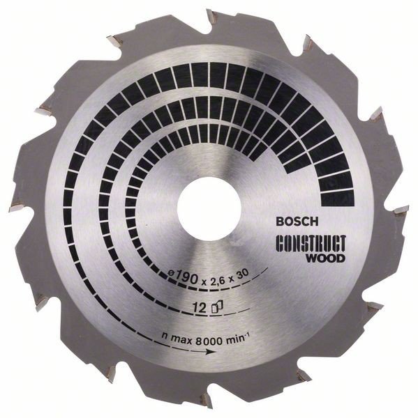 BOSCH Construct diskas medienos pjovimui 190 x 30 mm Z12
