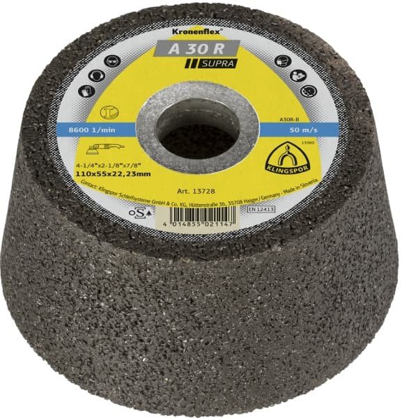 KLINGSPOR Supra lėkštutė šlifavimo 110 x 55 x 22,2 mm A30R