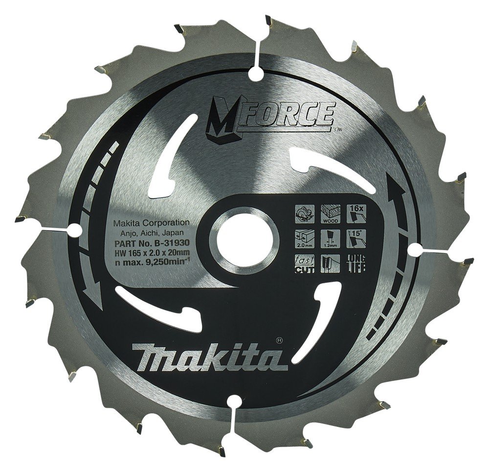 MAKITA M-Force diskas medienos pjovimui 165 x 20 mm Z16