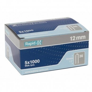 Rapid 36 įkabos cinkuotos 12 mm 5000 vnt.