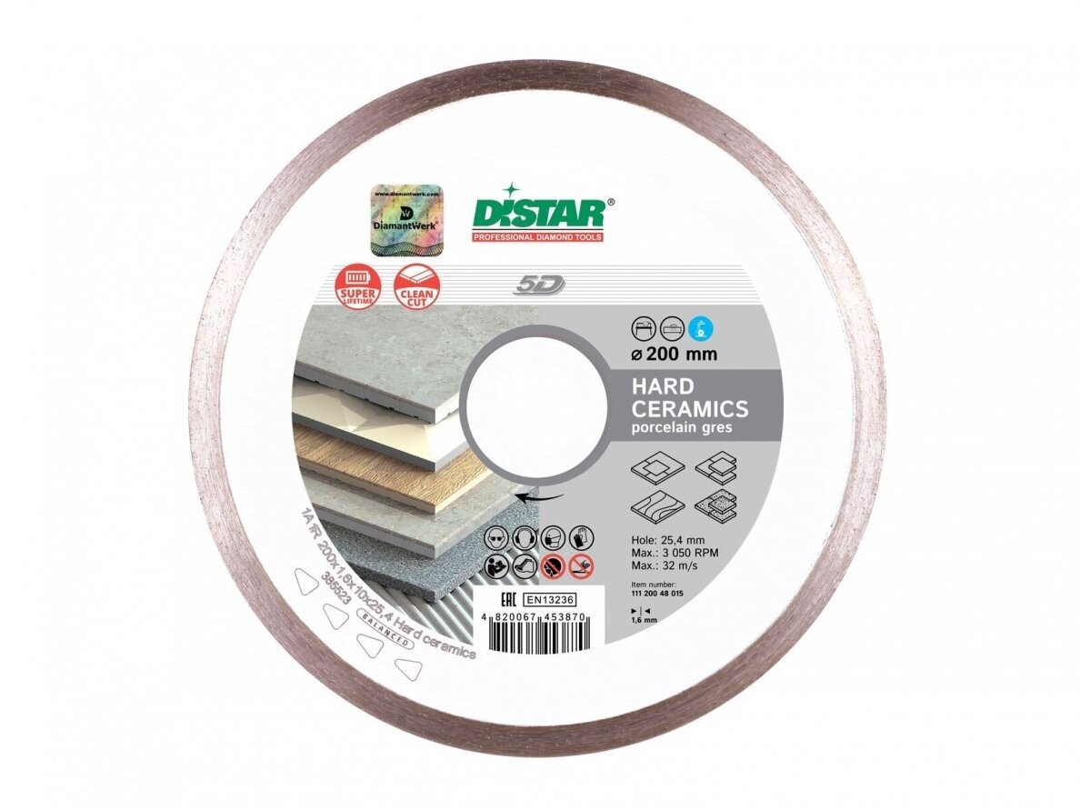 DISTAR Hard Ceramic diskas deimantinis 250 x 25,4 mm