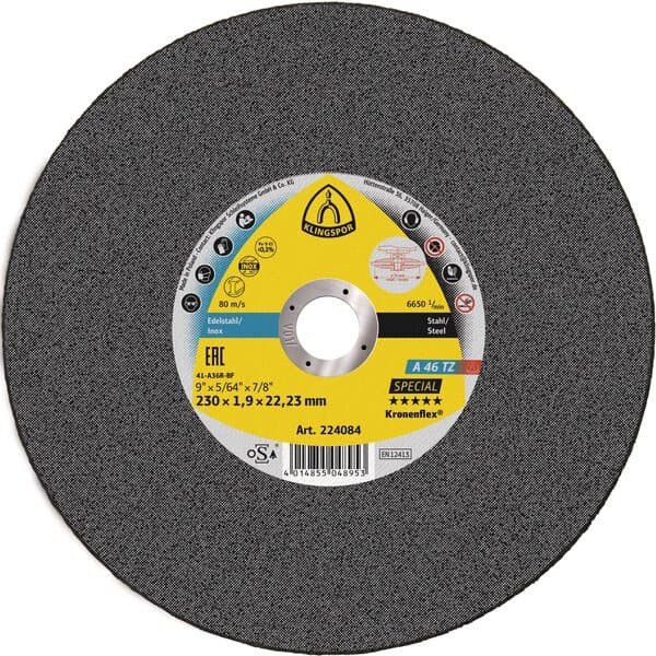 KLINGSPOR Special diskas pjovimo 230 x 1,9 x 22,2 mm A46TZ inox