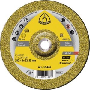 KLINGSPOR Extra diskas šlifavimo 180 x 6,0 x 22,2 mm A24EX inox