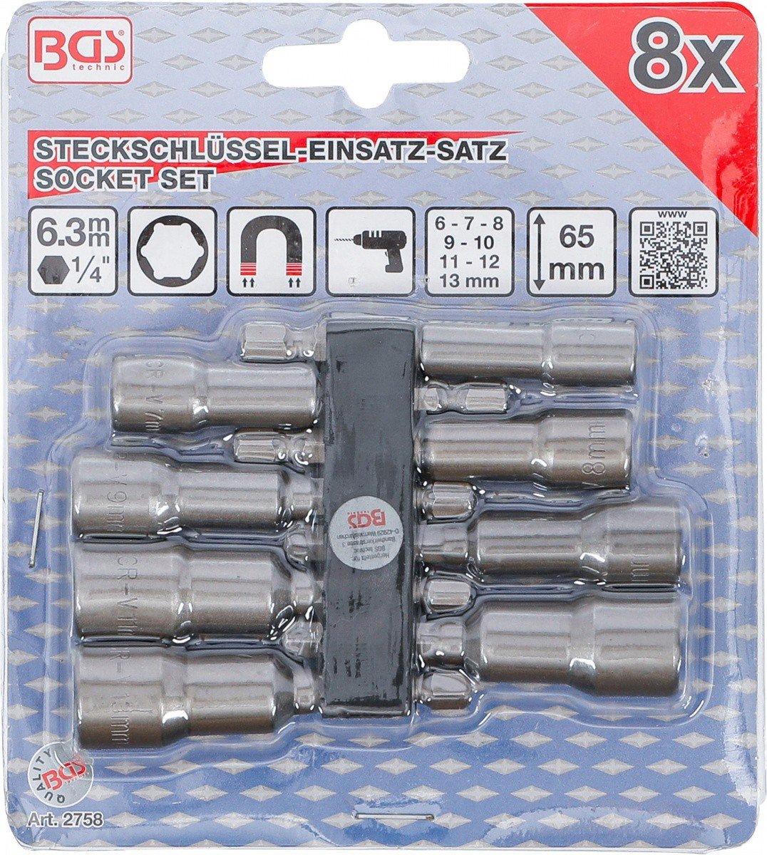 BGS Technic 2758 sukimo galvučių rinkinys 8 vnt.