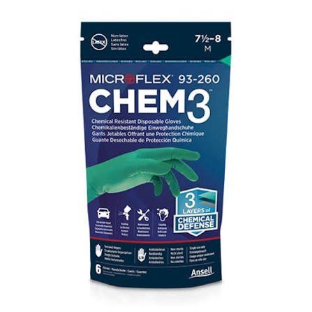 Ansell MICROFLEX 93-260 Chem3 vienkartinės apsauginės pirštinės L dydis