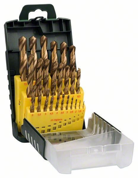 BOSCH DIY grąžtų rinkinys DIN338 HSS-TiN 1,0 - 13 mm 25 vnt.