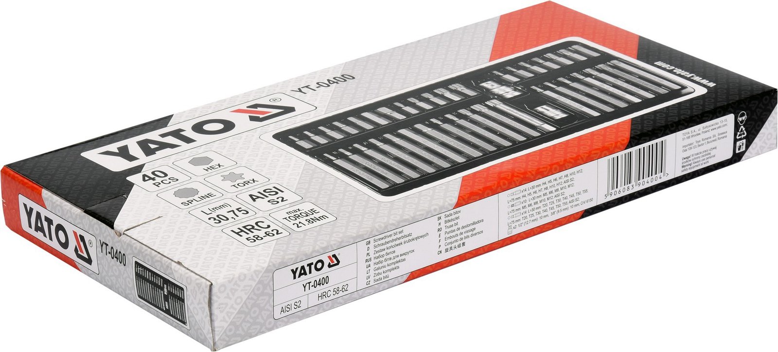 Yato YT-0400 sukimo antgalių rinkinys 40 vnt. 3/8"