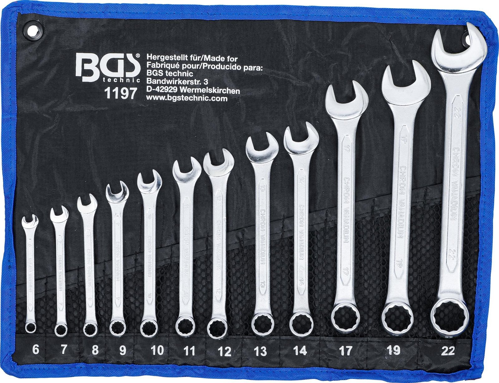 BGS 1197 raktų kombinuotų rinkinys 6 - 22 mm 12 vnt.