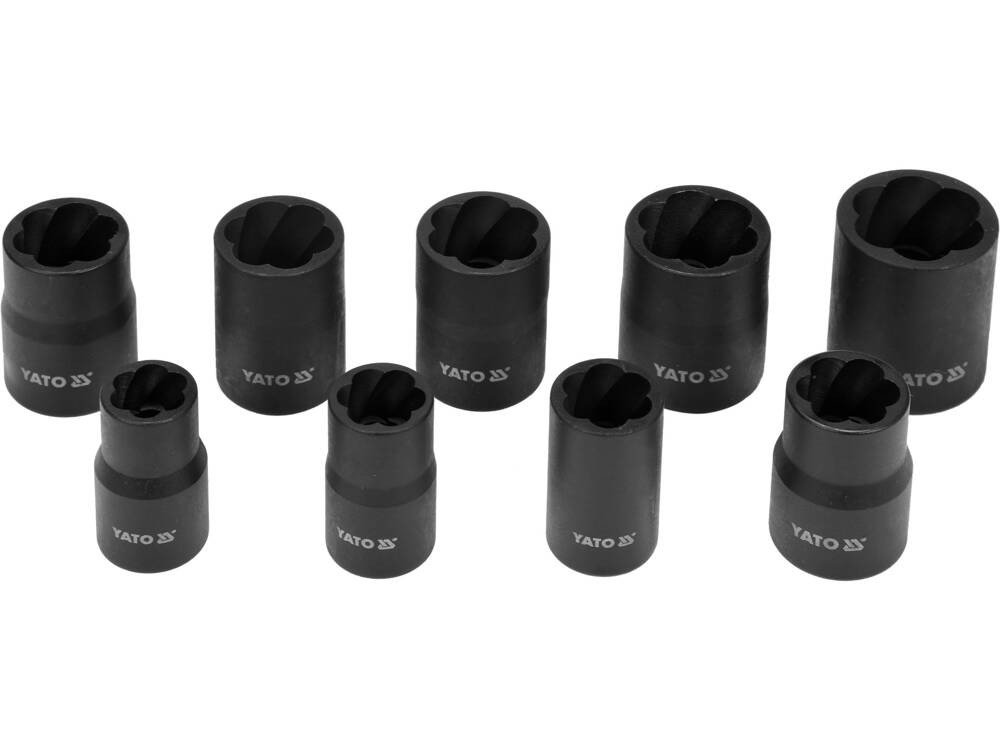 Yato YT-0603 galvučių pažeistiems varžtams rinkinys 10 - 19 mm 3/8" 10 vnt.
