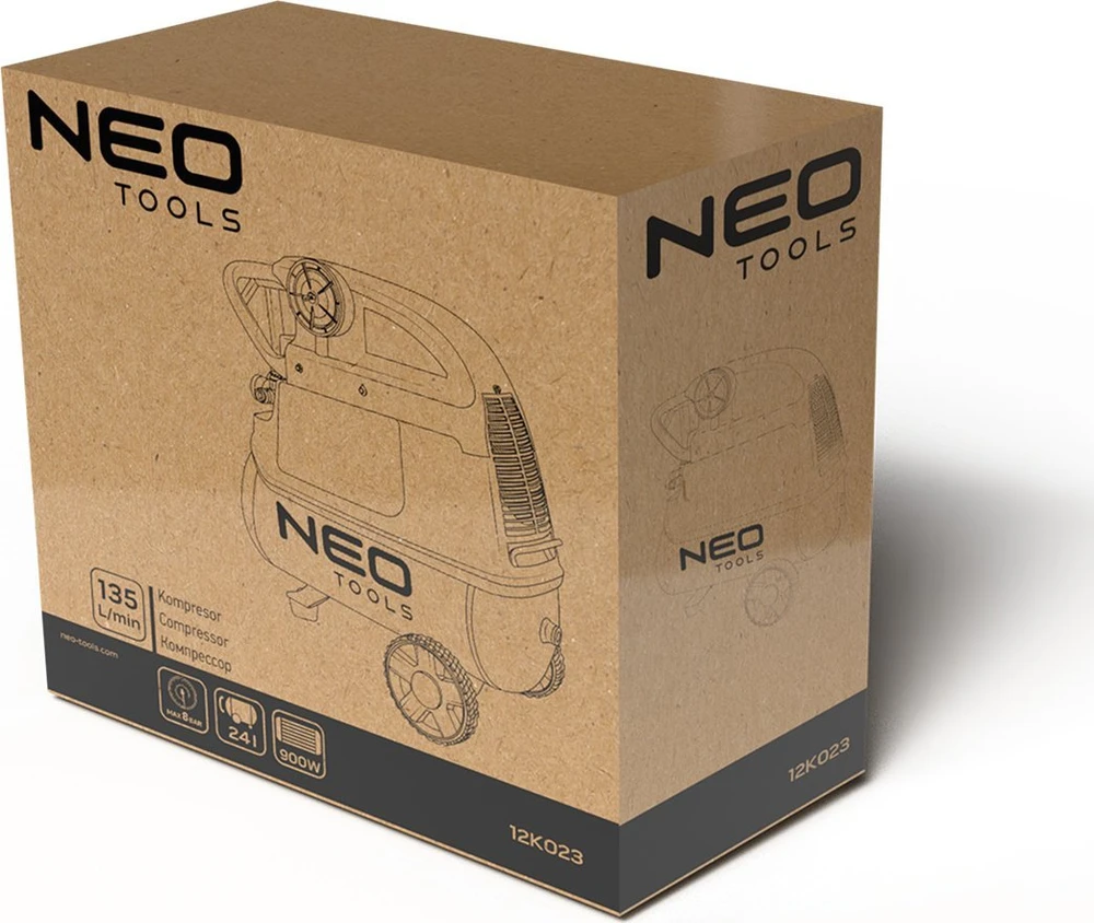 Neo 12K023 oro kompresorius 900W 24 litrų max 135 ltr/min 8 bar - Image 5